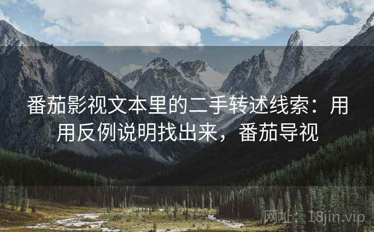 番茄影视文本里的二手转述线索：用用反例说明找出来，番茄导视  第1张